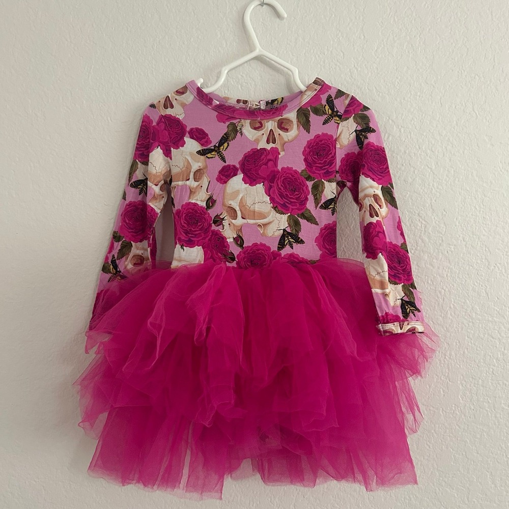 Little Bum Bums Bodysuit Twirl Tutu Dress Toddler 18-24 Months Skull Pattern